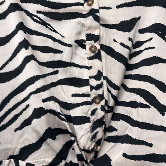 Women's Zebra Print, Small Blouse, Silky - Picture 2 of 2
